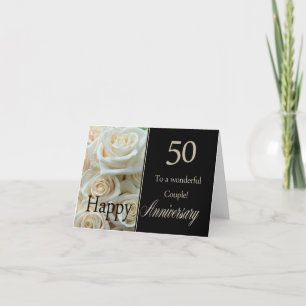 Carte Joyeux roses du 50e anniversaire