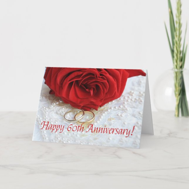 Carte Joyeux roses du 60e anniversaire (Devant)