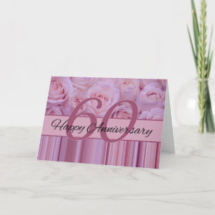 Carte Joyeux roses du 60e anniversaire