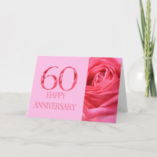 Carte Joyeux roses du 60e anniversaire