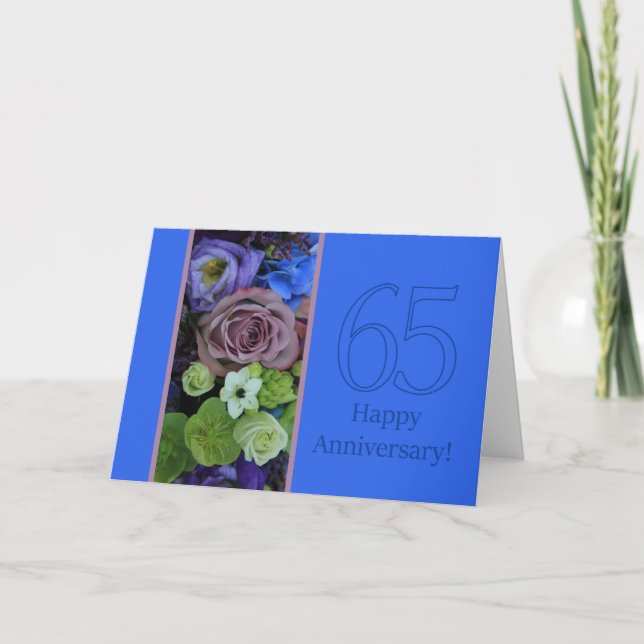 Carte Joyeux roses du 65e anniversaire (Devant)