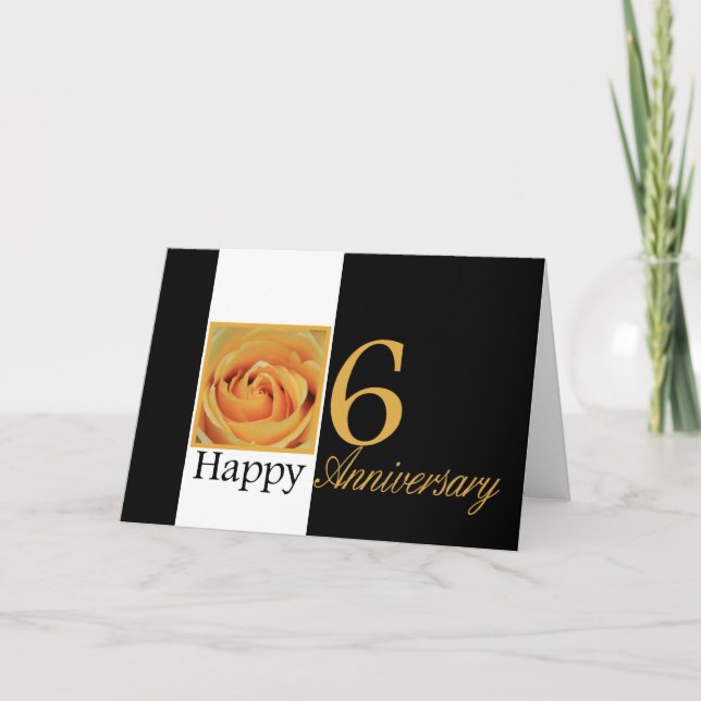 Carte Joyeux roses du 6e anniversaire (Devant)