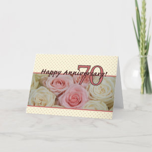 Carte Joyeux roses du 70e anniversaire