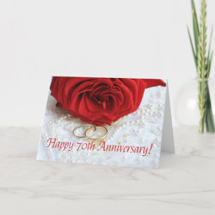 Carte Joyeux roses du 70e anniversaire