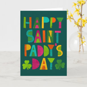 Carte Joyeux Saint Paddy's Day brillant et moderne