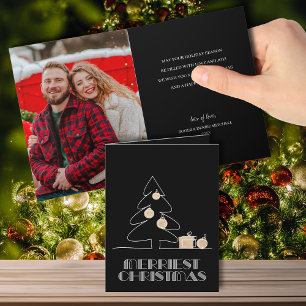 Carte Joyeux sapin de Noël Black Folk Photo Holiday