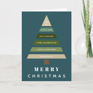 Carte Joyeux sapin de Noël minimaliste Langues multiples
