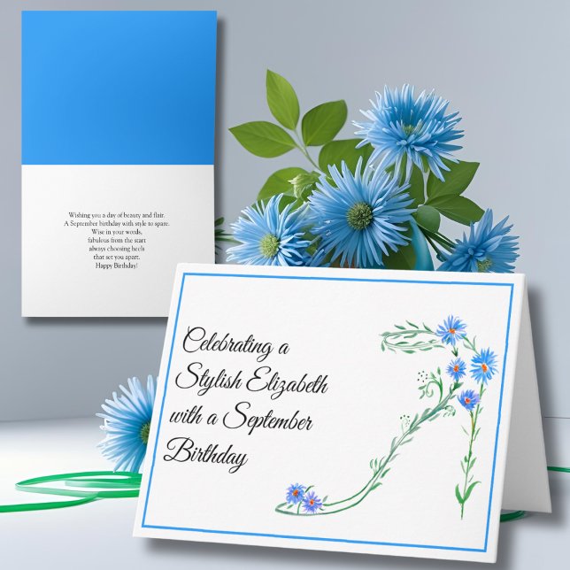 Carte Joyeux Septembre Anniversaire Personnalisé Blue As (Créateur téléchargé)