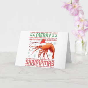 Carte Joyeux Shrimpmas Drôle Vilain Sweat de Noël Cadeau
