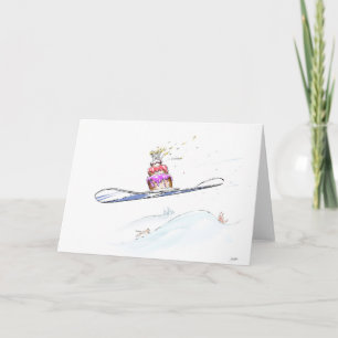 Carte Joyeux Snowboard Anniversaire