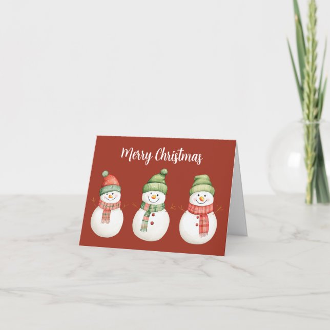 Carte Joyeux Snowmen de Noël (Devant)