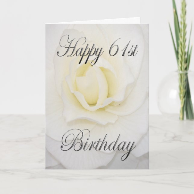 Carte Joyeux soixante-et-unième anniversaire de fleur (Devant)