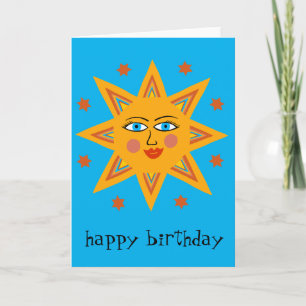 Carte Joyeux soleil HEUREUX ANNIVERSAIRE PERSONNALISÉ Bo