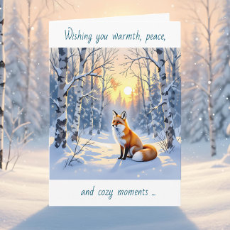Carte Joyeux solstice d'hiver | Renard dans la neige