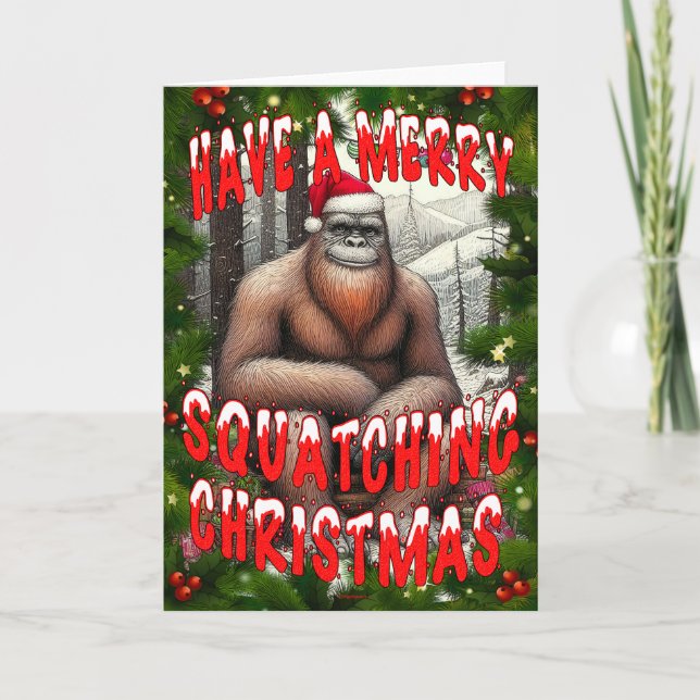 Carte Joyeux Squatch Noël (Devant)