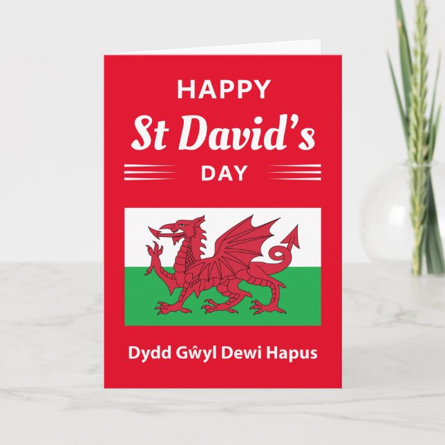 Carte Joyeux St David's Day Dydd Gala Gallois Dewi Hapus (Devant)