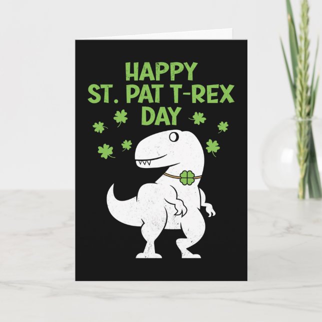 Carte Joyeux St. Pat T-Rex Saint-Patrick Funny Dinosaur (Devant)