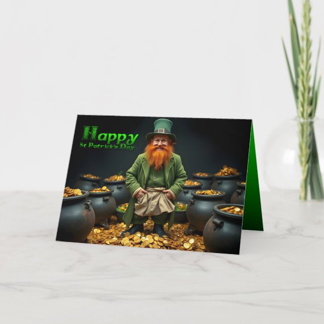 Carte Joyeux St Patrick's Day Leprechaun HGC02 (Devant)