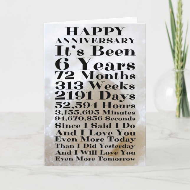 Carte Joyeux sucre 6e anniversaire (Devant)