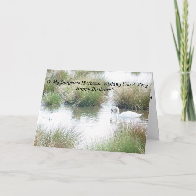 Carte Joyeux Swans maris d'anniversaire (Devant)