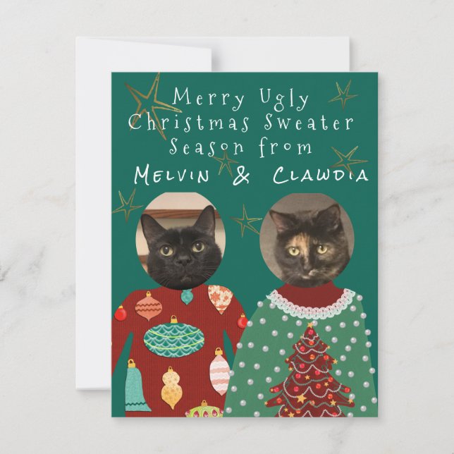 Carte Joyeux Sweater Season Your Cats personnalisée (Devant)