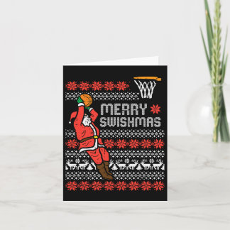 Carte Joyeux Swishmas Basketball Laid Noël Hommes