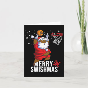 Carte Joyeux Swishmas Père Noël Bysketbyll Pajamas de No