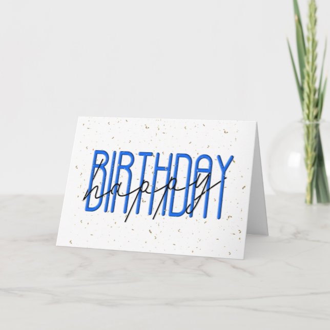 Carte Joyeux texte d'anniversaire avec Gold Confetti (Devant)