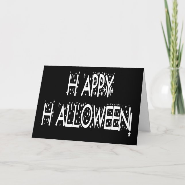 Carte Joyeux texte d'Halloween (Devant)