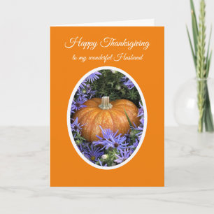 Carte Joyeux Thanksgiving à mon mari citrouille