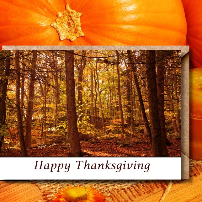 Carte Joyeux Thanksgiving Couleurs d'Automne Forêt (Créateur téléchargé)