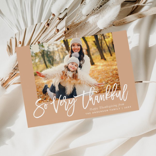 Carte joyeux thanksgiving lettrage brosse (Créateur téléchargé)