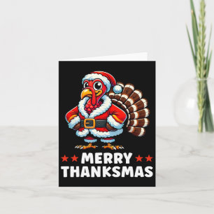 Carte Joyeux Thanksmas Thanksgiving Turquie Noël Drôle