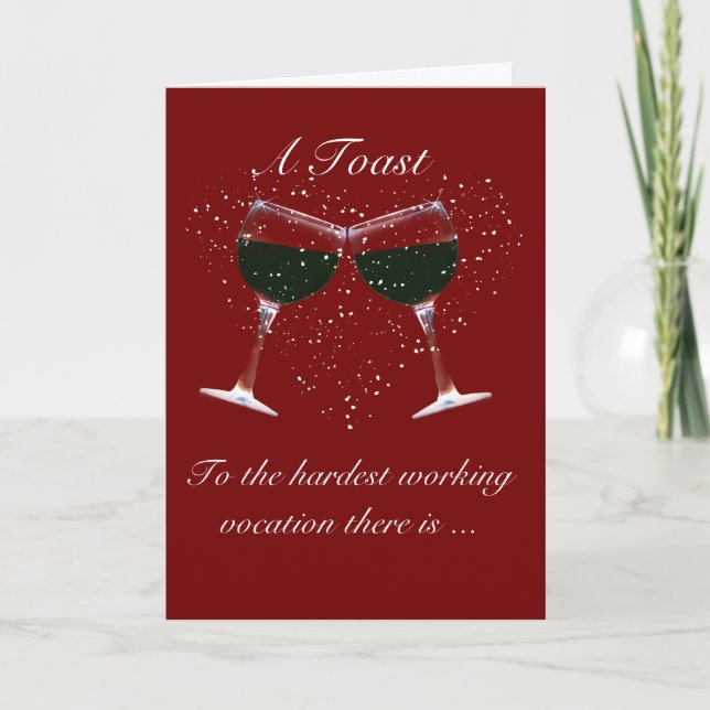Carte Joyeux Toast de la Fête des Mères (Devant)