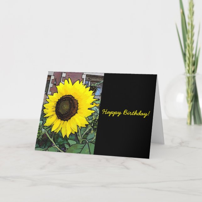 Carte Joyeux tournesol d'anniversaire (Devant)