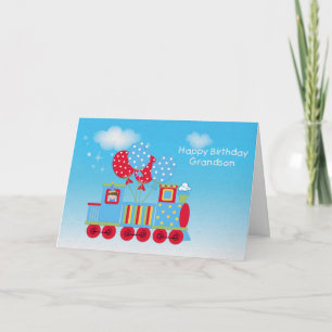 Carte Joyeux train du 1er anniversaire