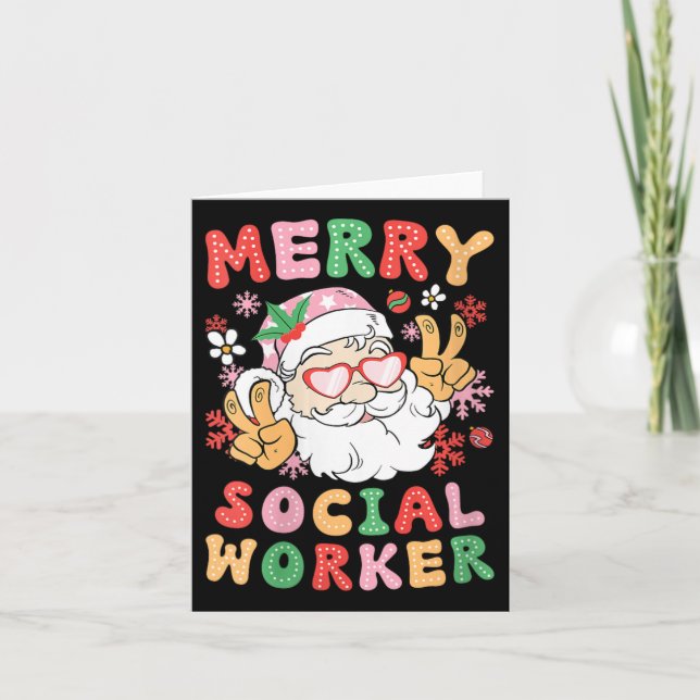 Carte Joyeux travailleur social de Noël travailleur soci (Devant)