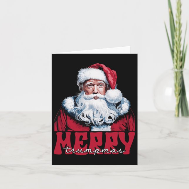Carte Joyeux Trumpmas Père Noël Trump Pajamas de Noël Dr (Devant)