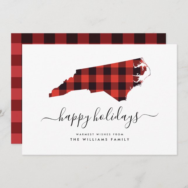 Carte JOYEUX VACANCES Chaleureuses De Caroline Du Nord (Devant / Derrière)