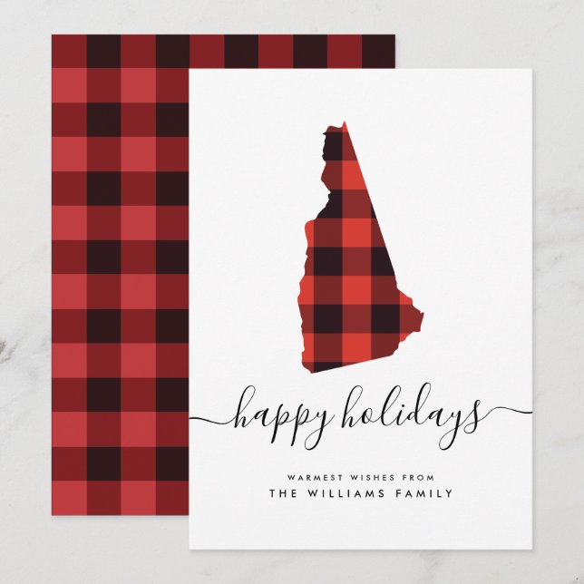 Carte JOYEUX VACANCES Chaleureuses Du New Hampshire (Devant / Derrière)