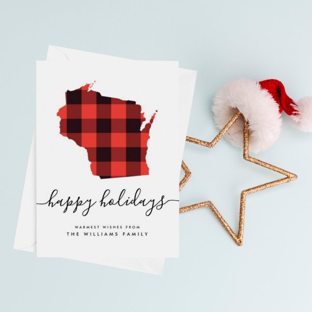 Carte JOYEUX VACANCES Chaleureuses Du Wisconsin (Créateur téléchargé)