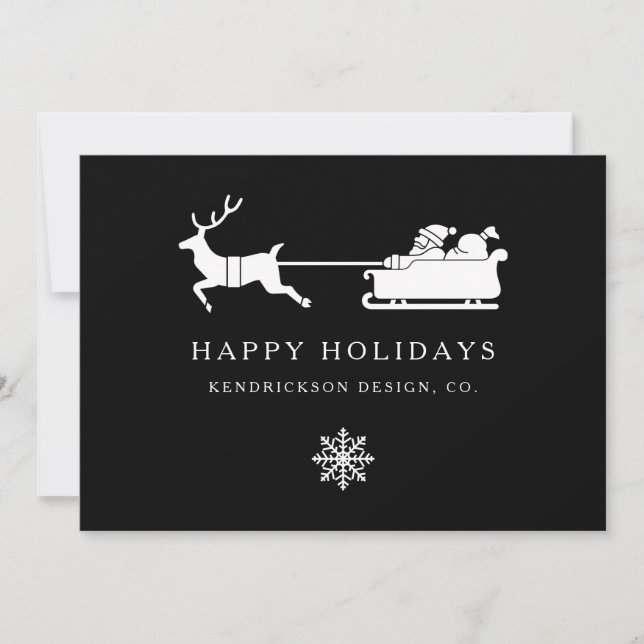 Carte JOYEUX VACANCES SANTA CLAUS Entreprise (Devant)