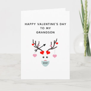 Carte Joyeux Valentines Day Grand-fils 2021 Love Deer