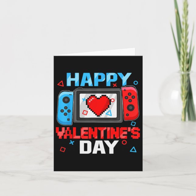 Carte Joyeux Valentines Jour Vidéo Contrôleur Coeur T (Devant)