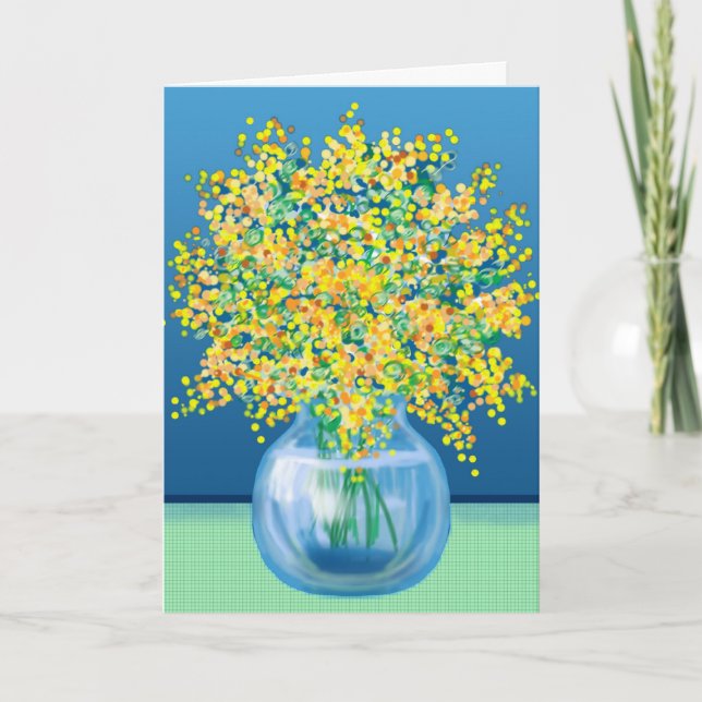 Carte Joyeux vase de fleurs de la Fête des mères (Devant)