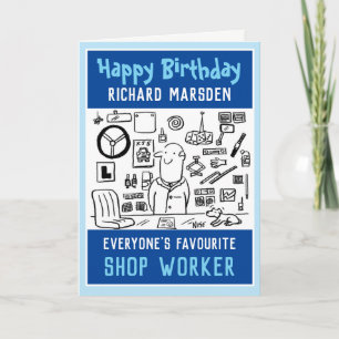 Carte Joyeux vendeur de pièces de voiture d'anniversaire