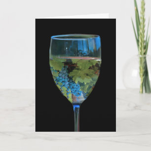 Carte Joyeux vin et raisins d'anniversaire