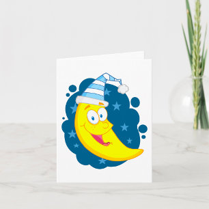 Carte Joyeux visage lune