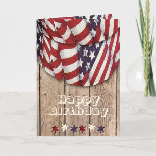 Carte Joyeux voeux d'anniversaire Rouge, Blanc et Bleu