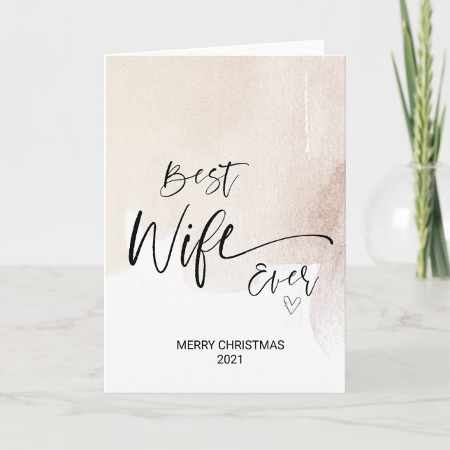 Carte Joyeux voeux de Noël pour la femme de Mari Noël (Devant)